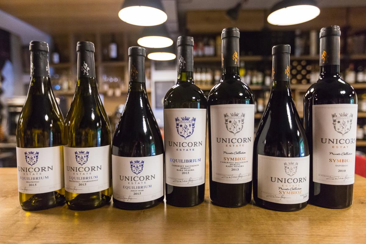 Unicorn Winery wines at enoteca